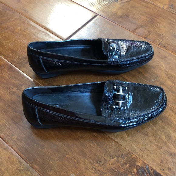 GEOX RESPIRA 8 38 Black Textured Leather Mocs Loafers Slip On Shoes - Picture 4 of 14